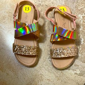 Cynthia Rowley glitter gold sandals